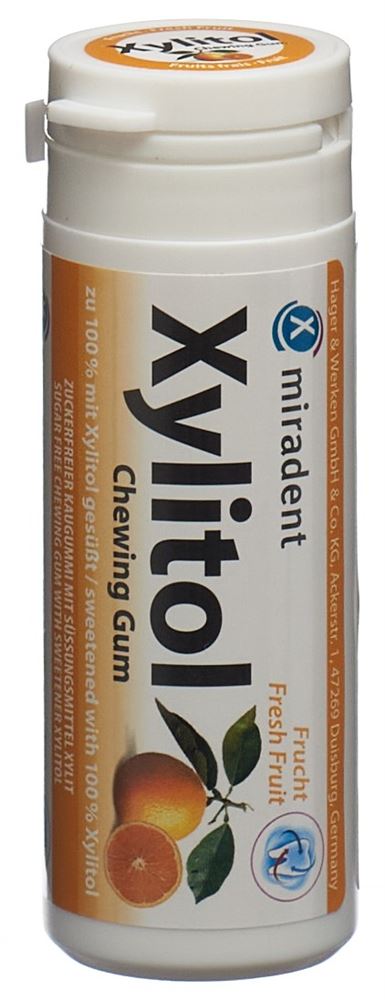 miradent Xylitol Kaugummi Frucht 30 Stk