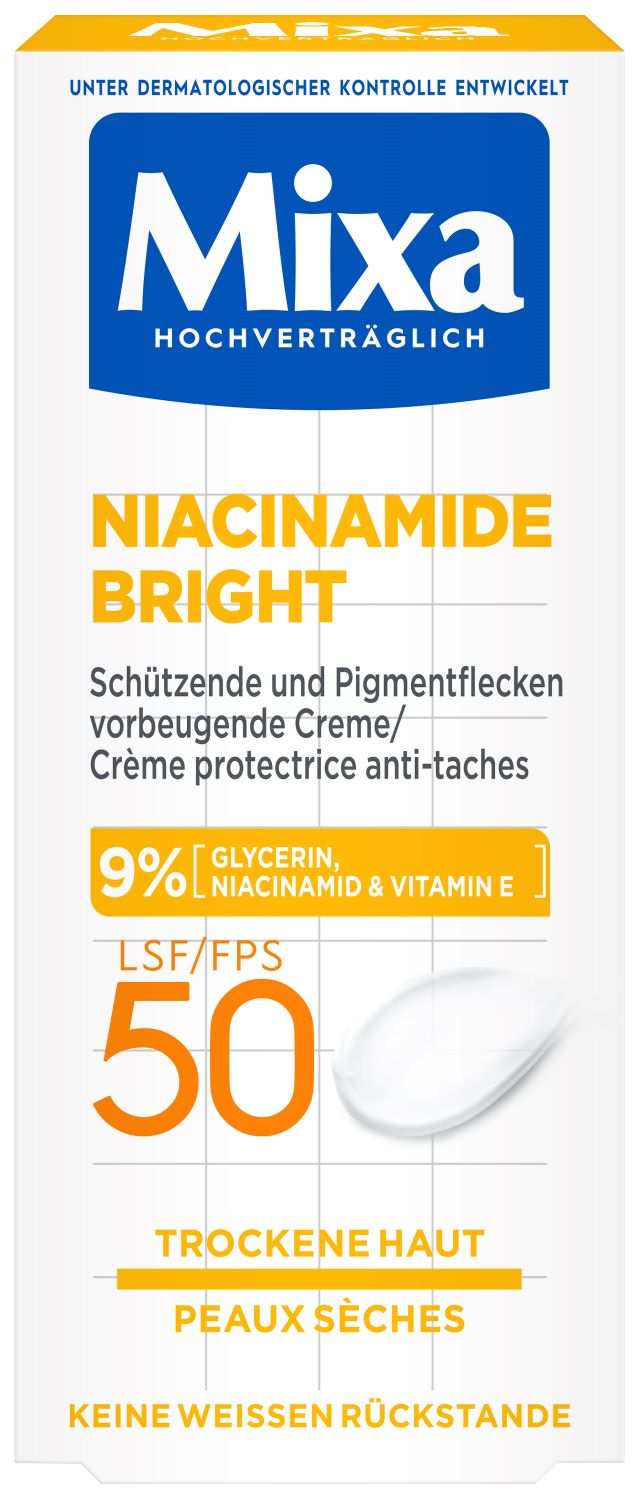 Mixa Niacinamide Bright Creme LSF 50 Pigmentflecken trockene Haut 50 ml
