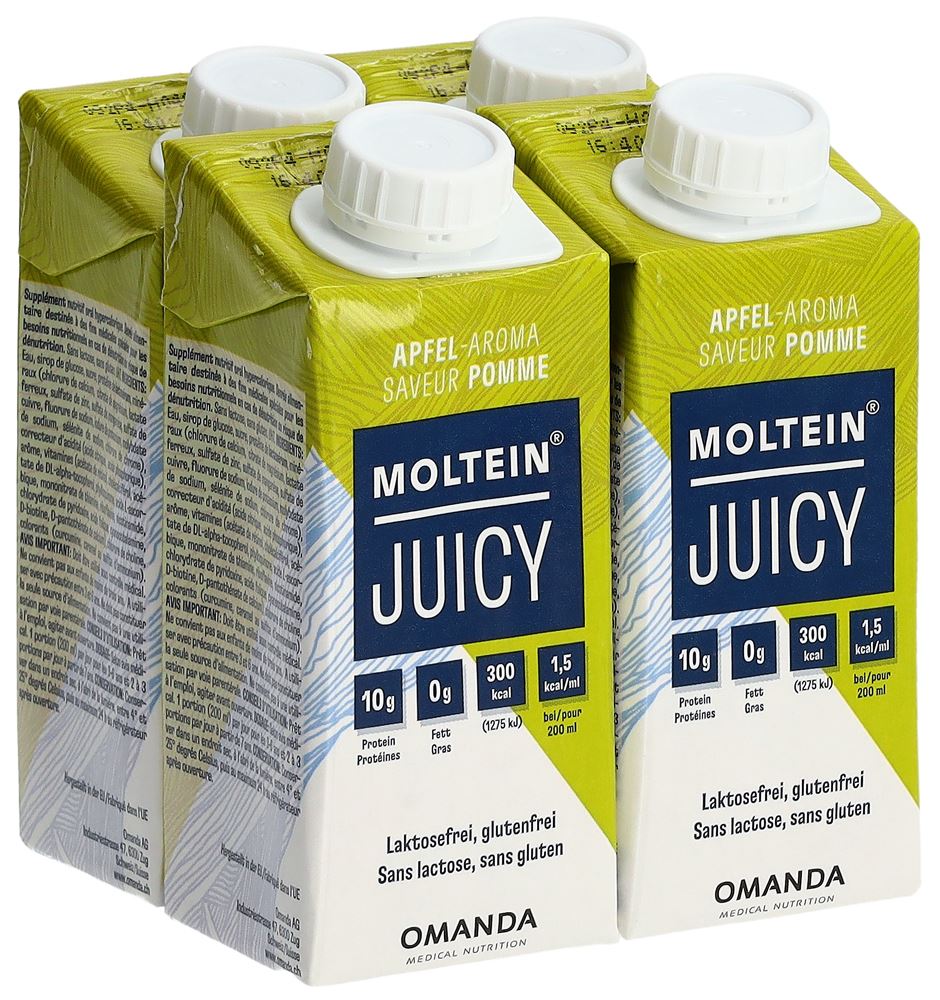 Moltein Juicy Apfel 4 Tetra 200 ml