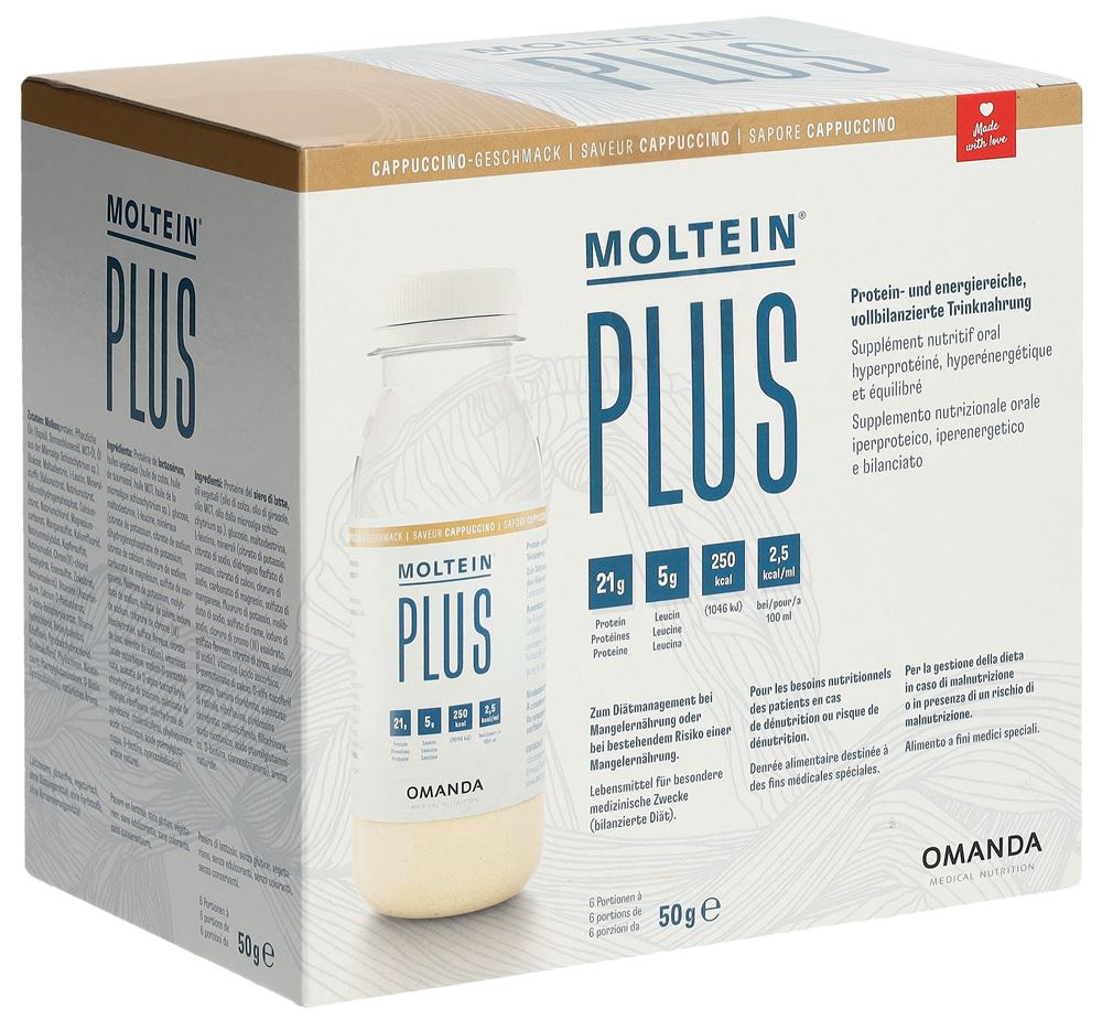 Moltein Plus 2.5 Cappuccino 6 Fl 55 g