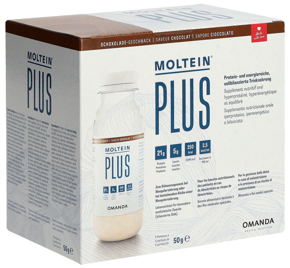 Moltein Plus 2.5 Schokolade 6 Fl 50 g