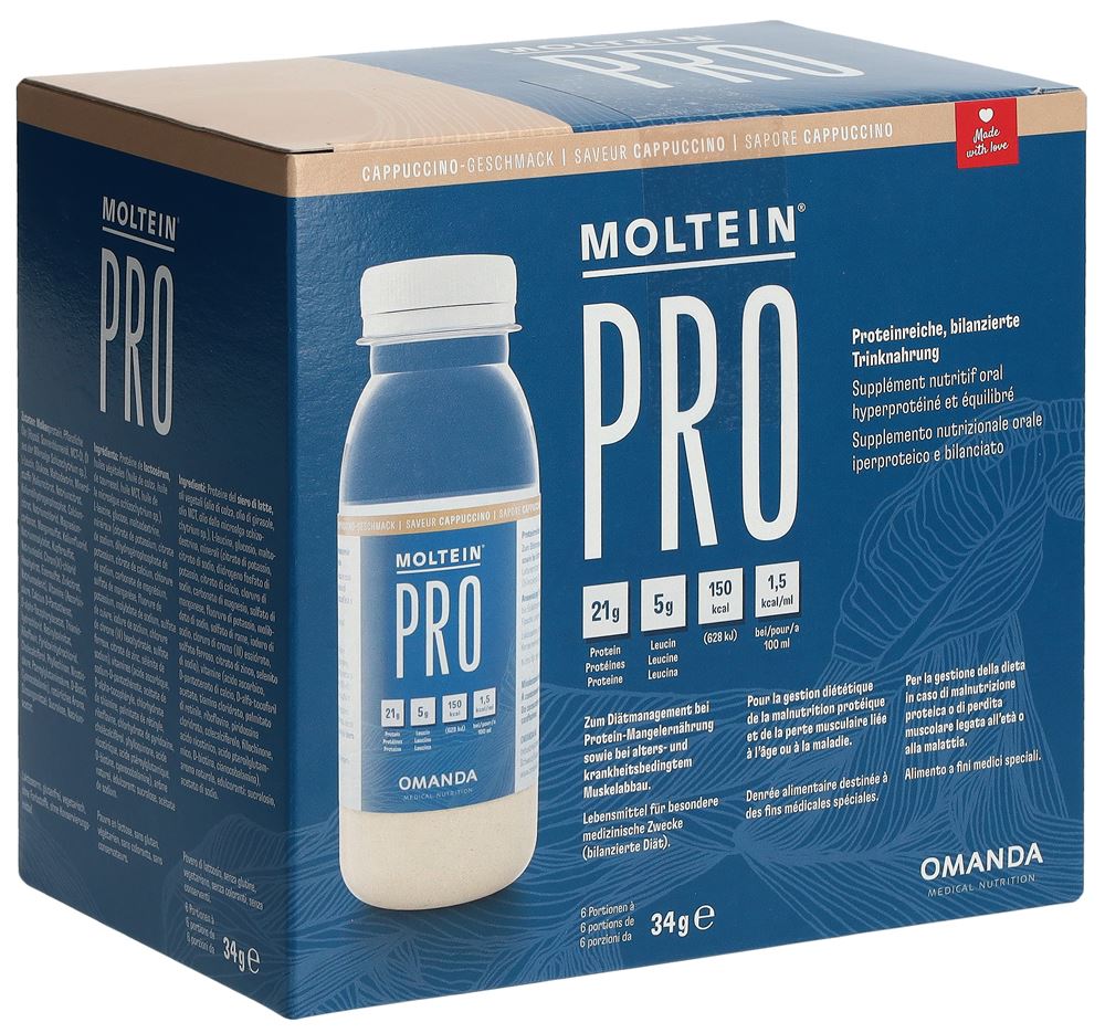 Moltein PRO 1.5 Cappuccino 6 Fl 34 g