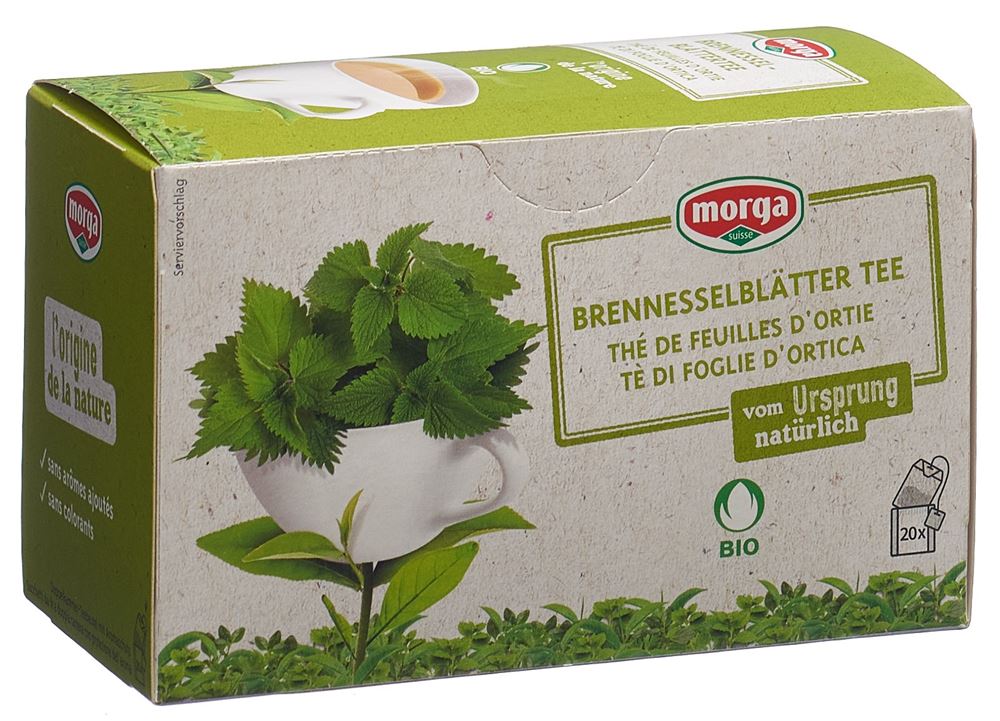 Morga Brennesselblätter Tee mit Hülle Bio Knospe Btl 20 Stk