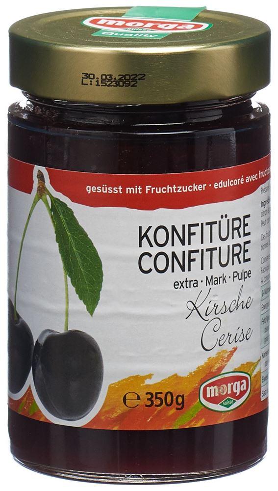 Morga Konfitüre Kirschen schwarz mit Fruchtzucker 350 g
