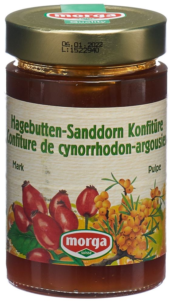 morga Konfitüre Sanddorn Hagebuttenmark 350 g