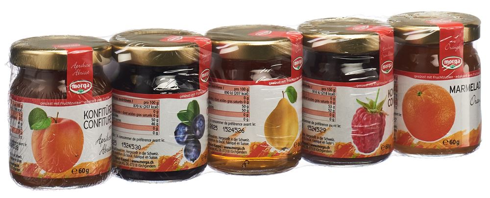 morga Midget Konfitüre mit Fruchtzucker assortiert 5 x 60 g
