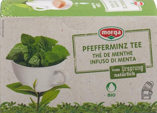 Morga Pfefferminz Tee mit Hülle Bio Knospe Btl 20 Stk