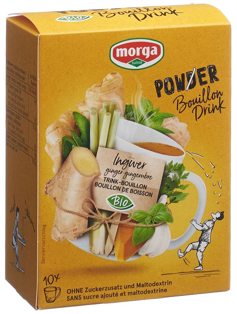 Morga Powerpowder Bouillondrink Ingwer Bio 10 Beutel 4 G