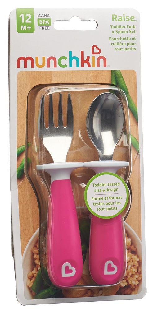 Munchkin Raise Löffel und Gabel für Kleinkinder Edelstahl 2 Stück