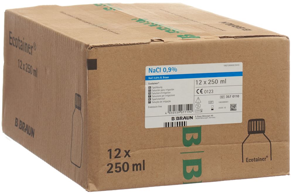 NaCl B. Braun Spül Lös 0.9 % 250ml West Ecotainer 12 Stk