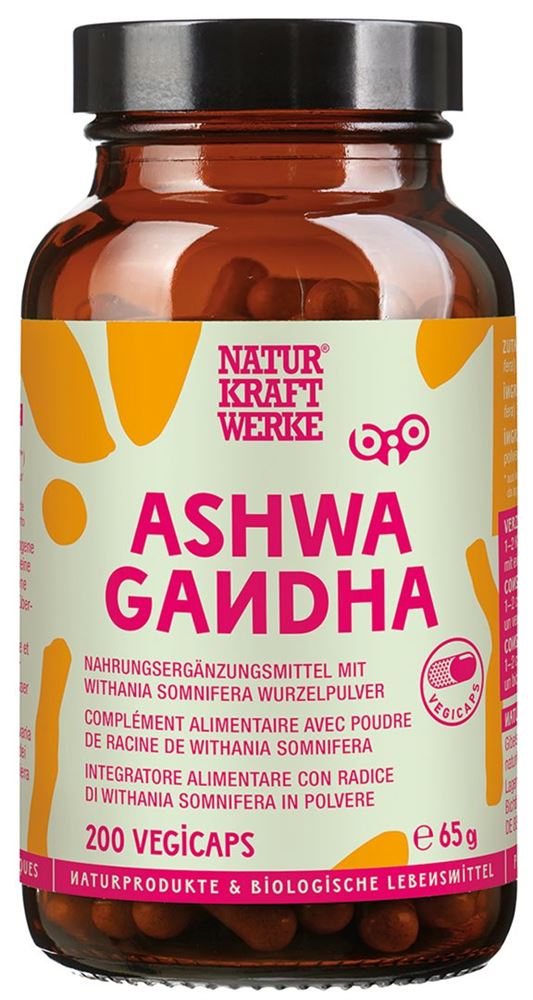 NaturKraftWerke Ashwagandha Vegicaps 350 mg Bio/kbA Glas 65 g