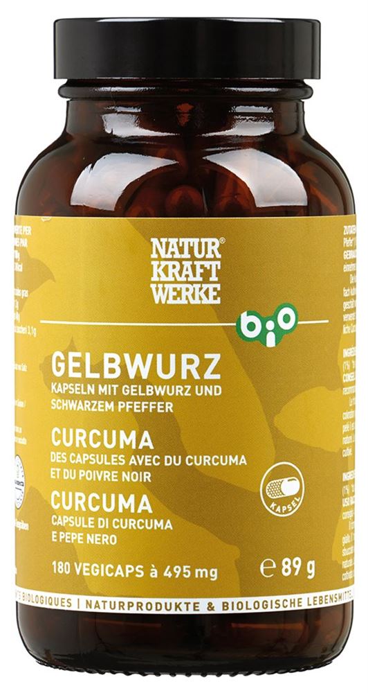 Naturkraftwerke Gelbwurzpulver Kapseln Bio/Kba 180 Stück