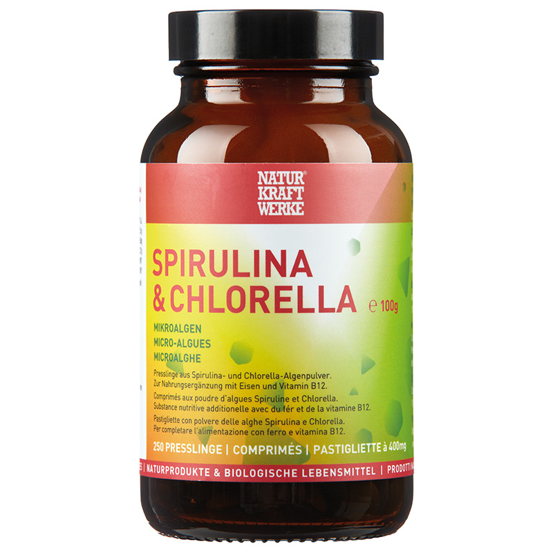 NaturKraftWerke Spirulina & Chlorella Presslinge à 400mg 250 Stk