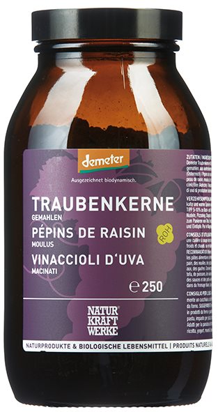 Naturkraftwerke Traubenkerne mit Traubenhautanteilen gemahlen Demeter 250 g