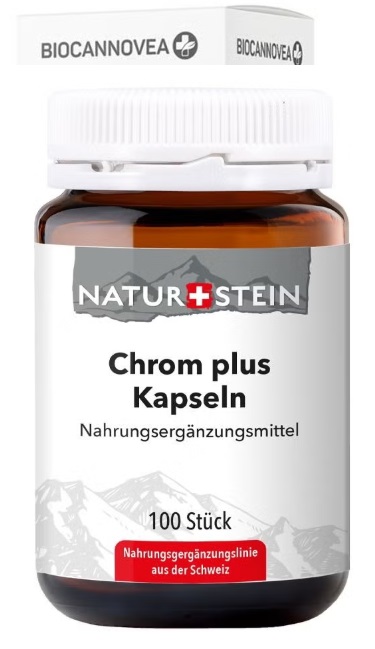 Naturstein Chrom plus Kaps Glasfl 100 Stk