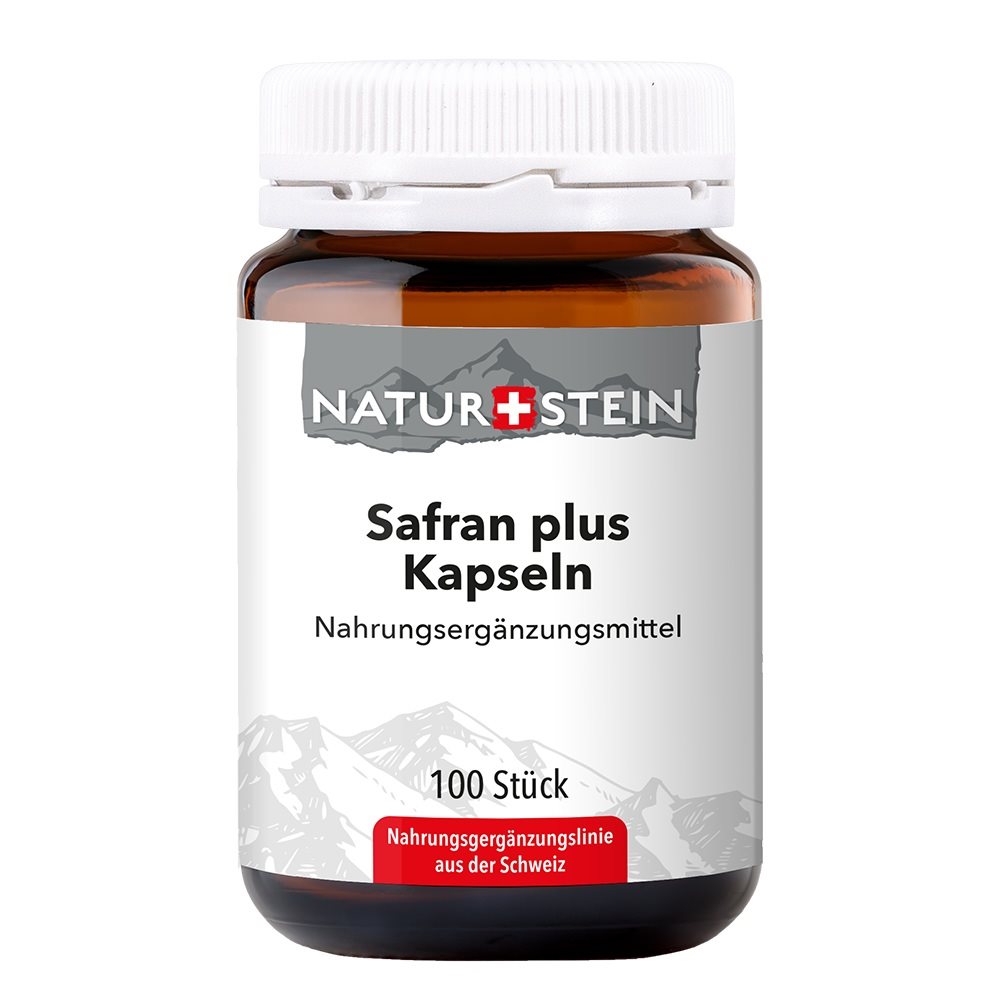 Naturstein Safran plus Kaps Glas 100 Stk