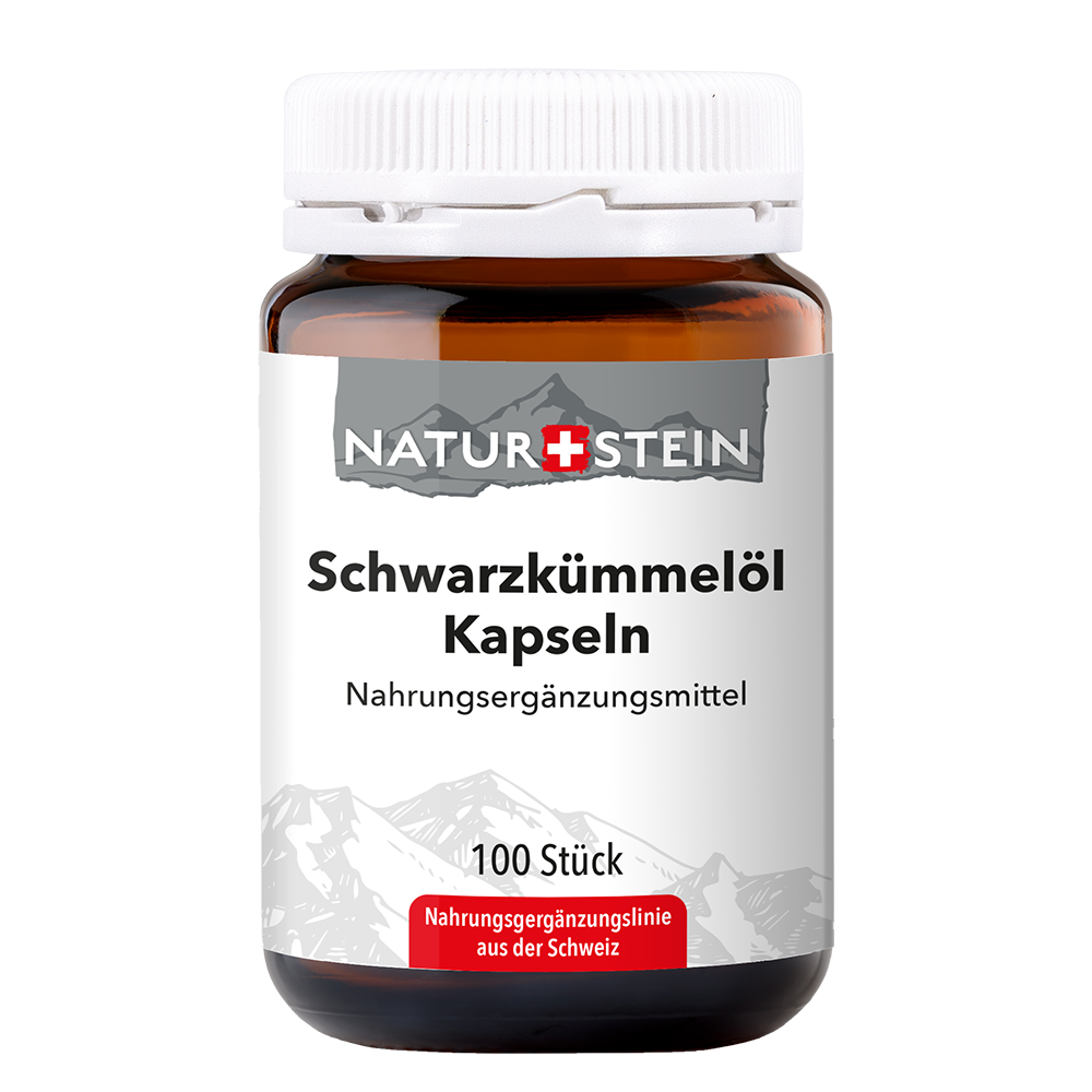 Naturstein Schwarzkümmelöl Ägyptisch Kaps Glasfl 100 Stk