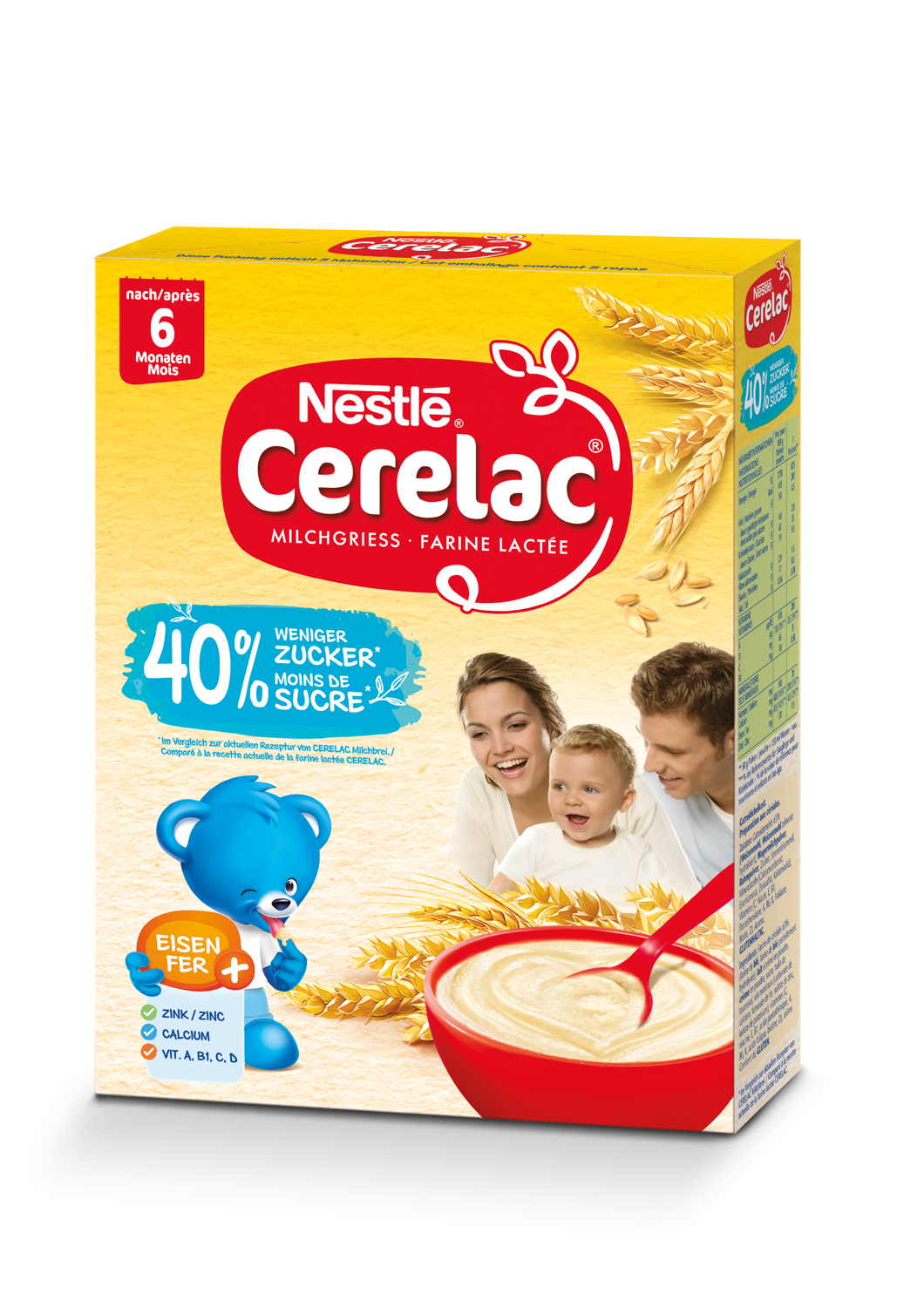 Nestlé Cerelac Milchbrei -40% Zucker 6M 250 g