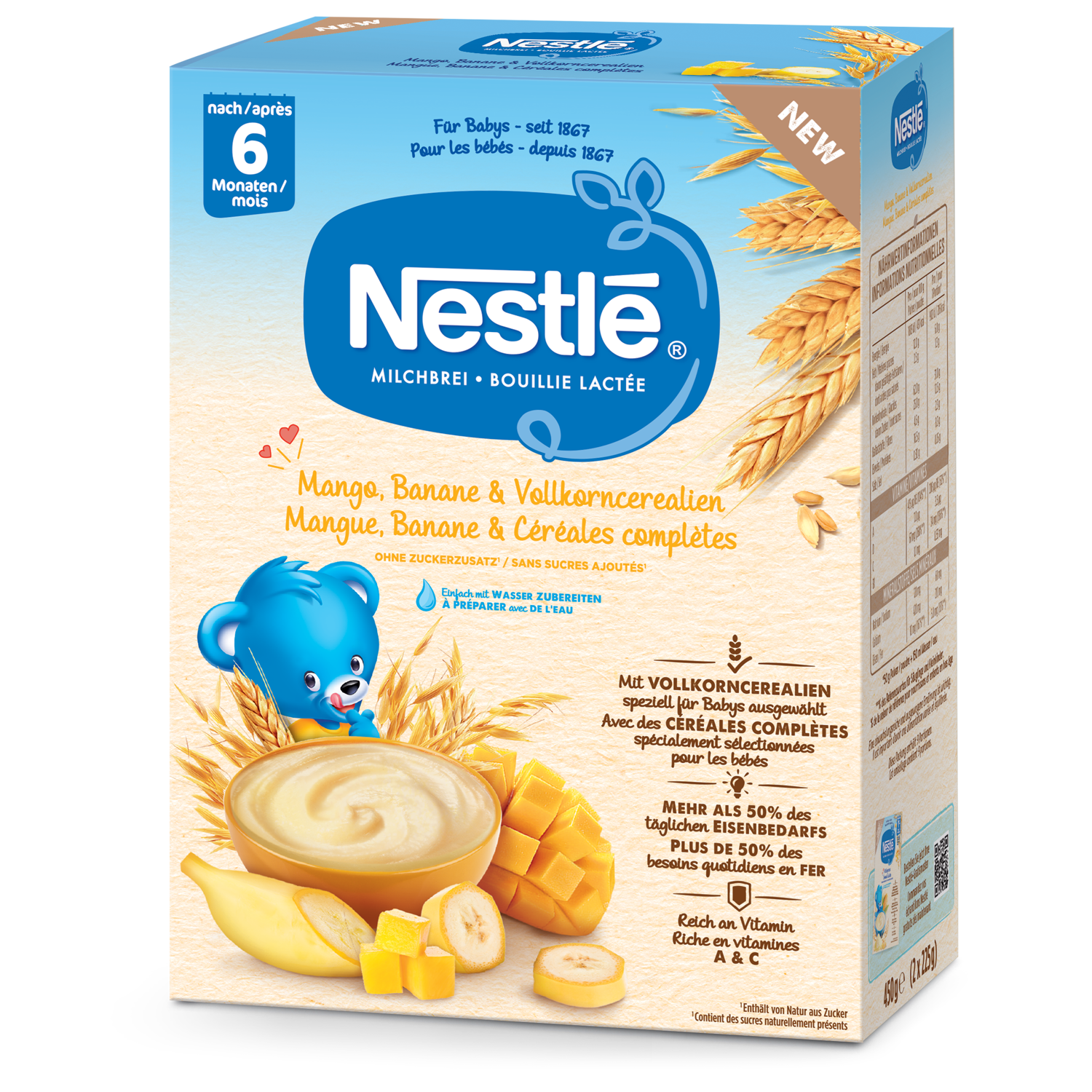 Nestlé Milchbrei Mango Banane & Vollkorncerealien 6 Monate 450 g