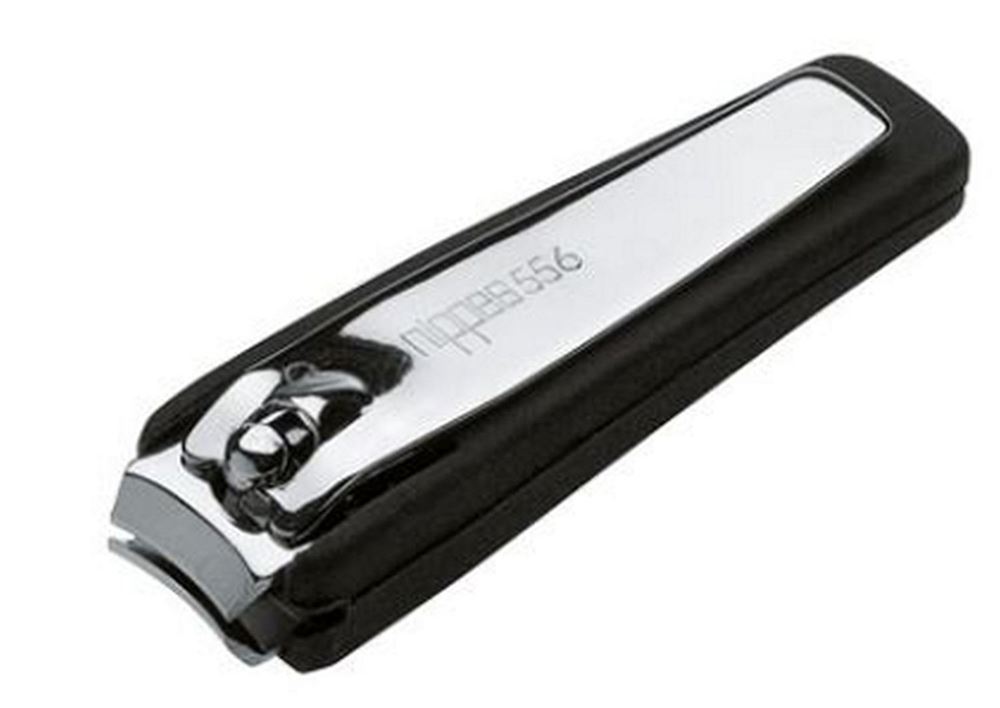 Nippes Nagelknipser klein mit Nagelfang vernickelt