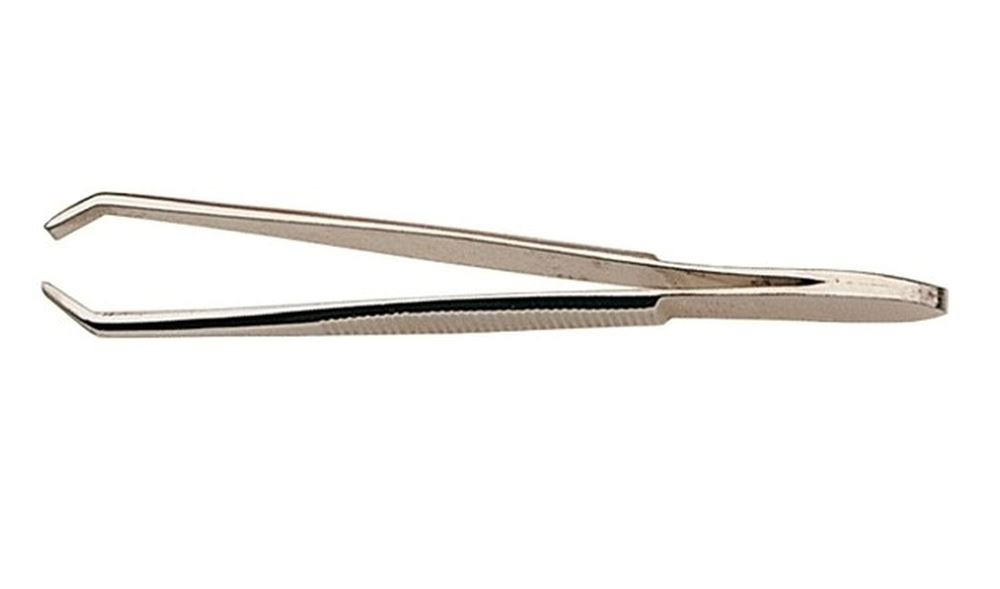 Nippes Pinzette 8cm gebogen vernickelt