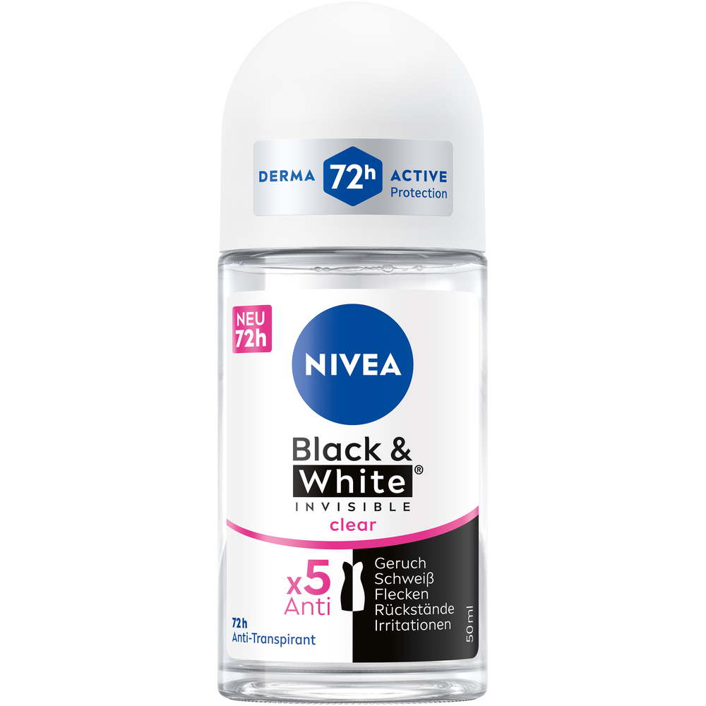Nivea Deo Invisible Black & White Roll-on Clear Female 50 ml
