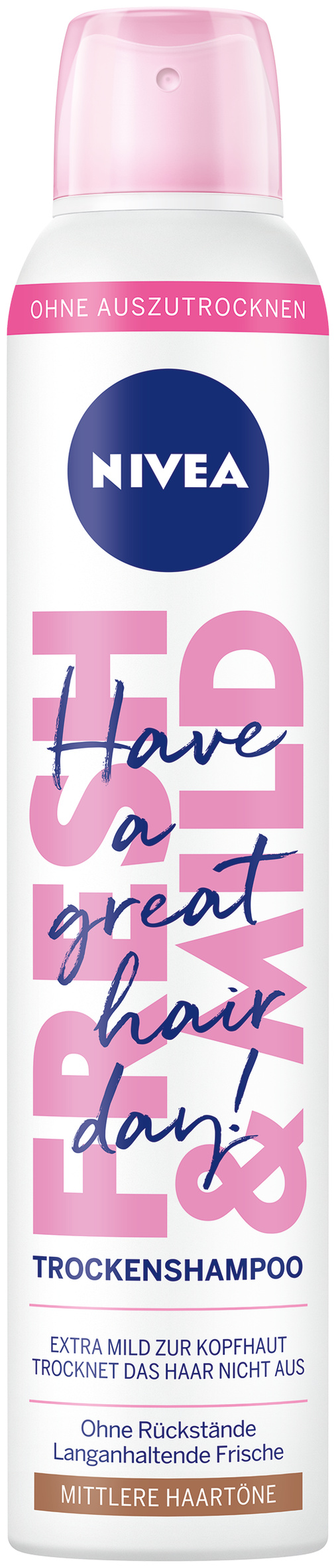 Nivea Trockenshampoo Fresh & Mild mittlere Haartöne 200 ml
