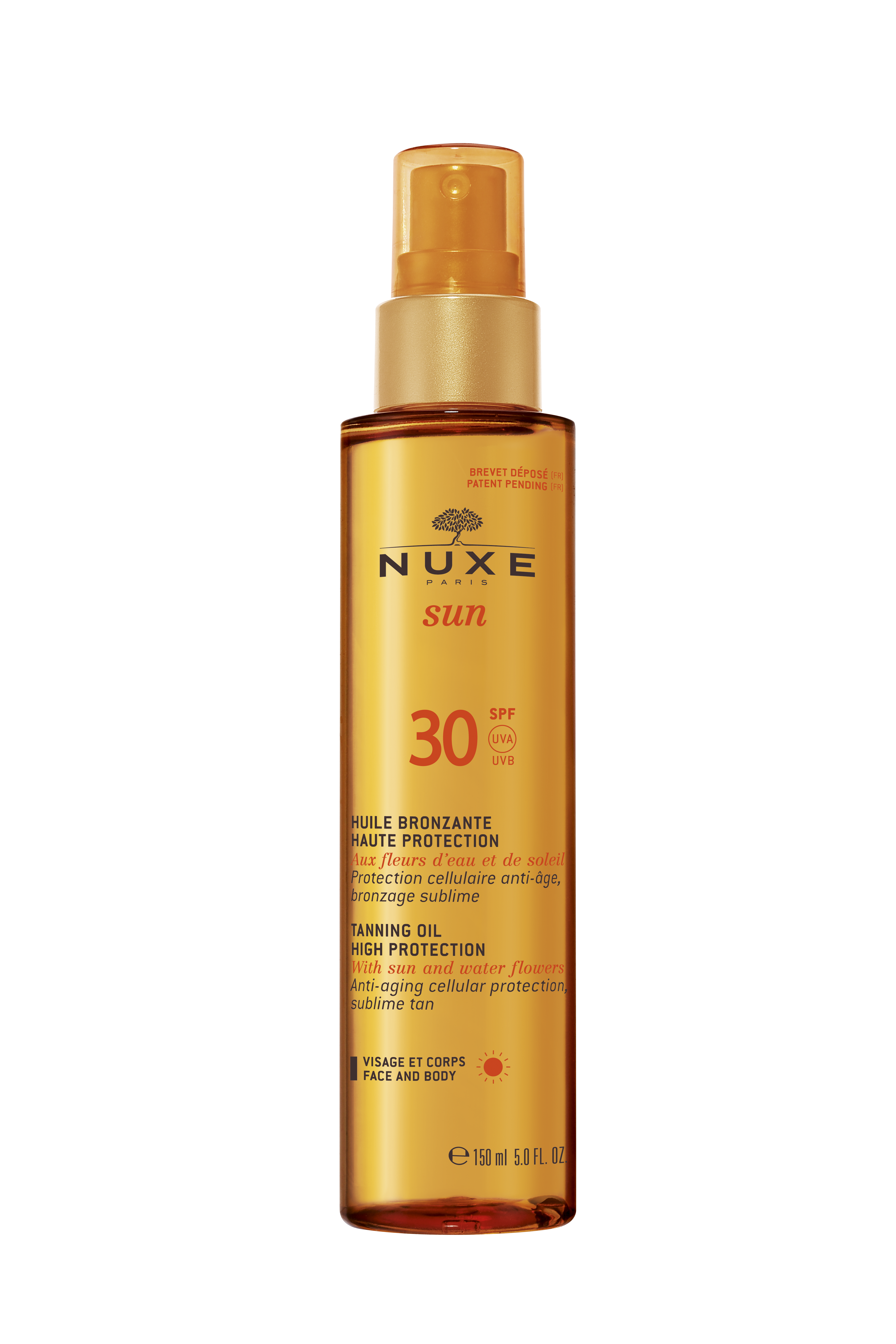 Nuxe Sun Huile Bronzante Visage & Corps Spf30 150 ml