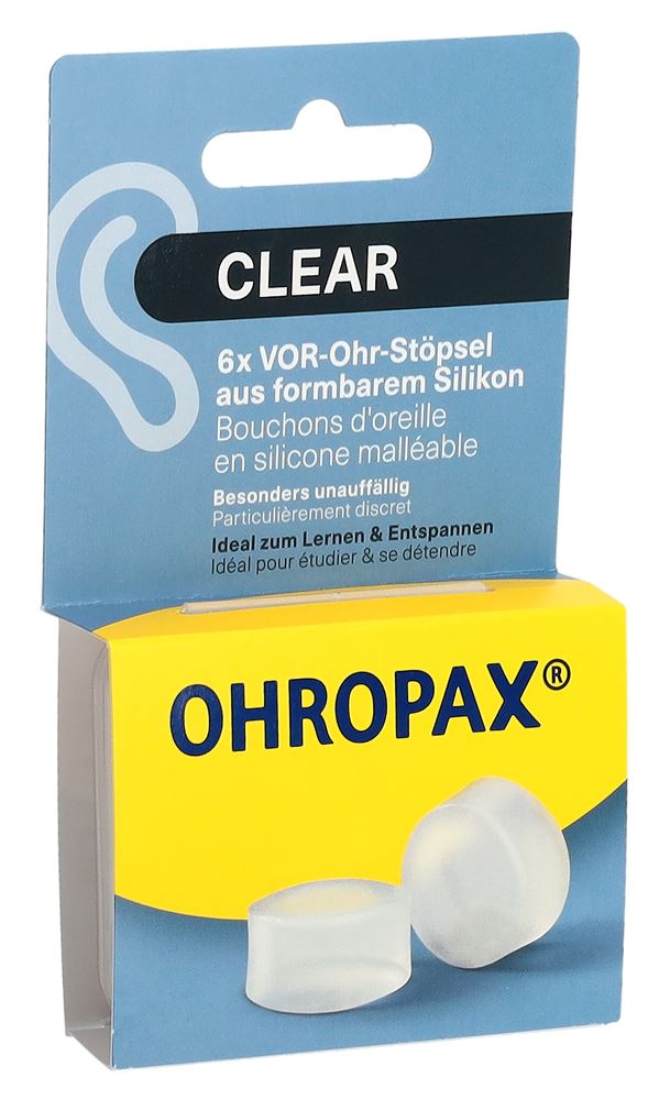 Ohropax Ohrstöpsel Silicon Clear 6 Stk
