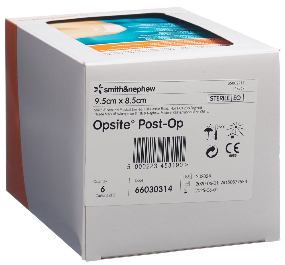 Opsite Post OP Folienverband 9.5×8.5cm steril 6 x 5 Stk