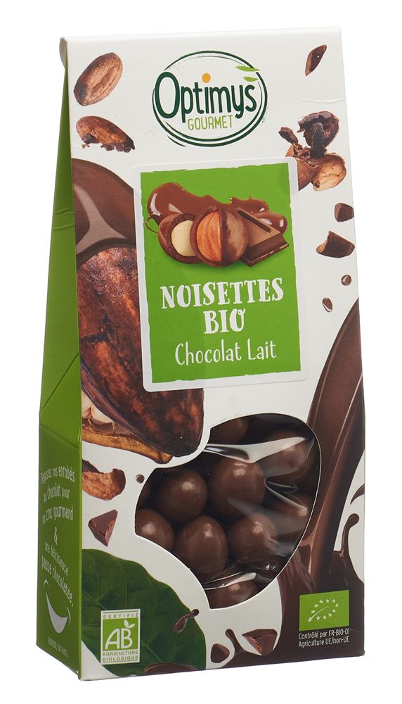 Optimy Genuss Haselnusskerne Milchschokolade Bio 150 g