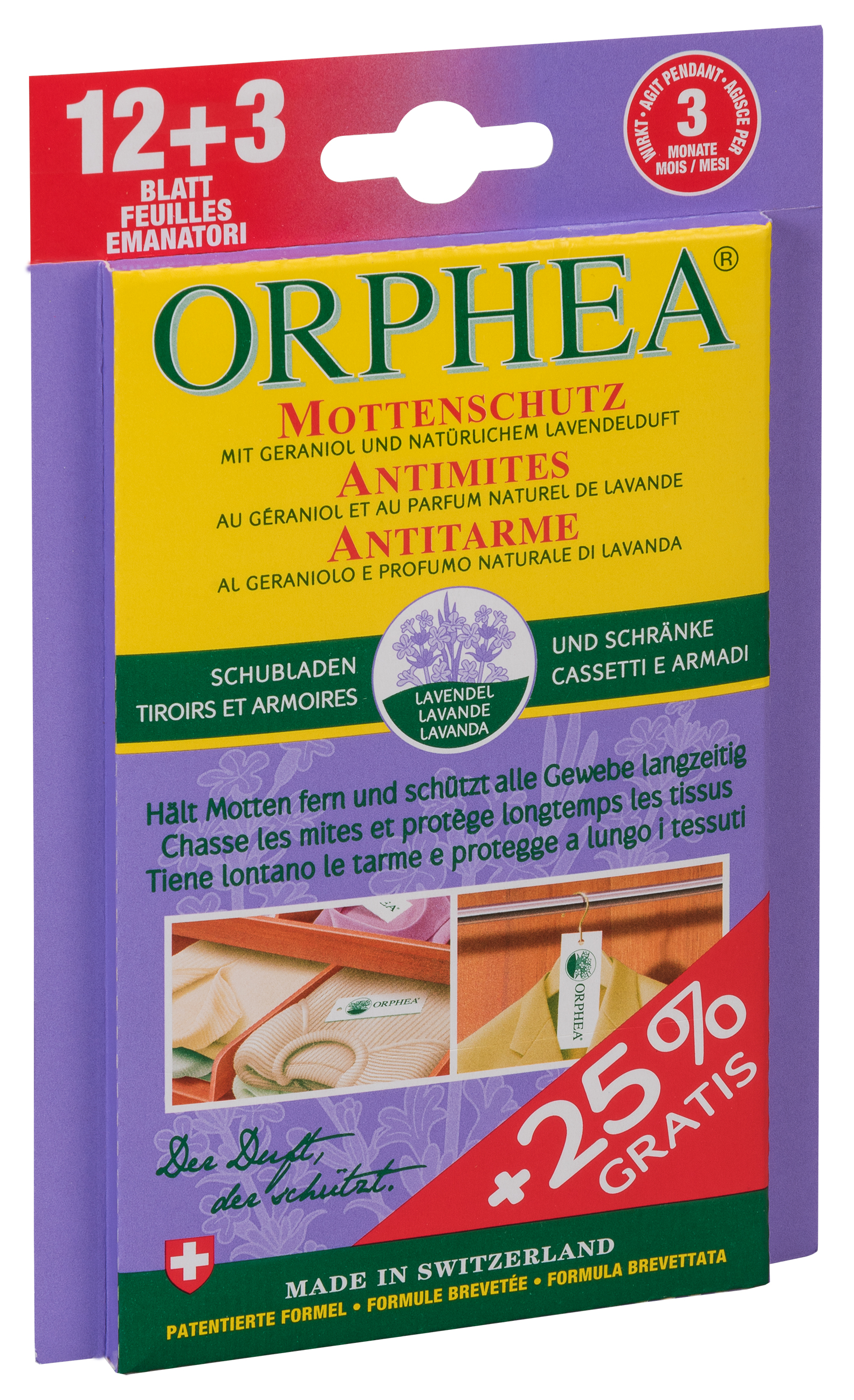 Orphea Mottenschutz Blätter Lavendel 15 Stk