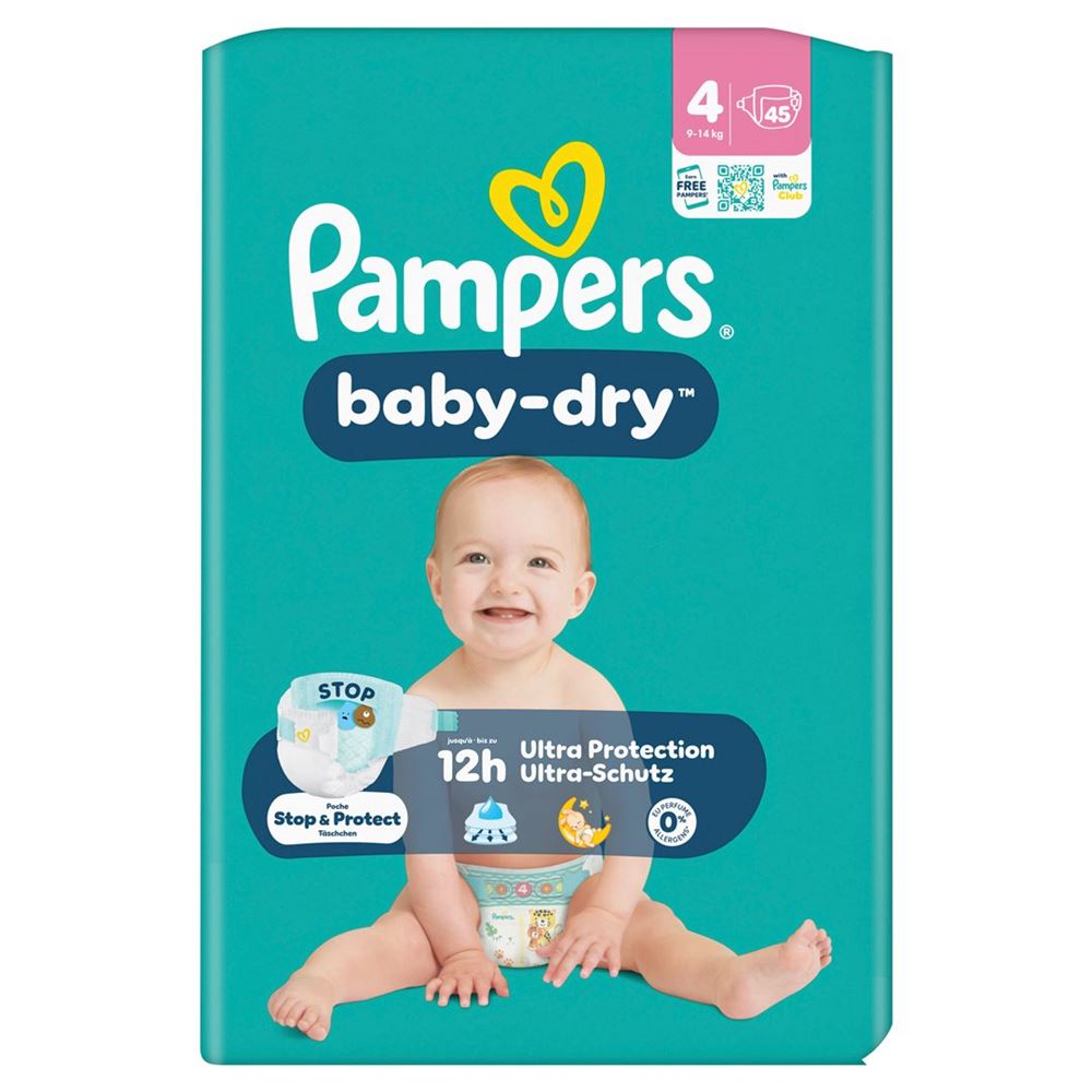 Pampers Baby Dry Gr4 9-14kg Maxi Sparpack 45 Stk