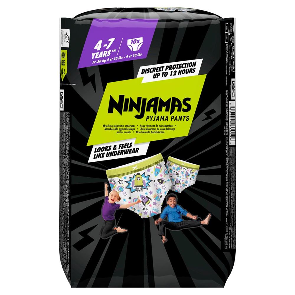 Pampers Ninjamas Pyjama Pants für Jungs 4-7 Jahre 10 Stk