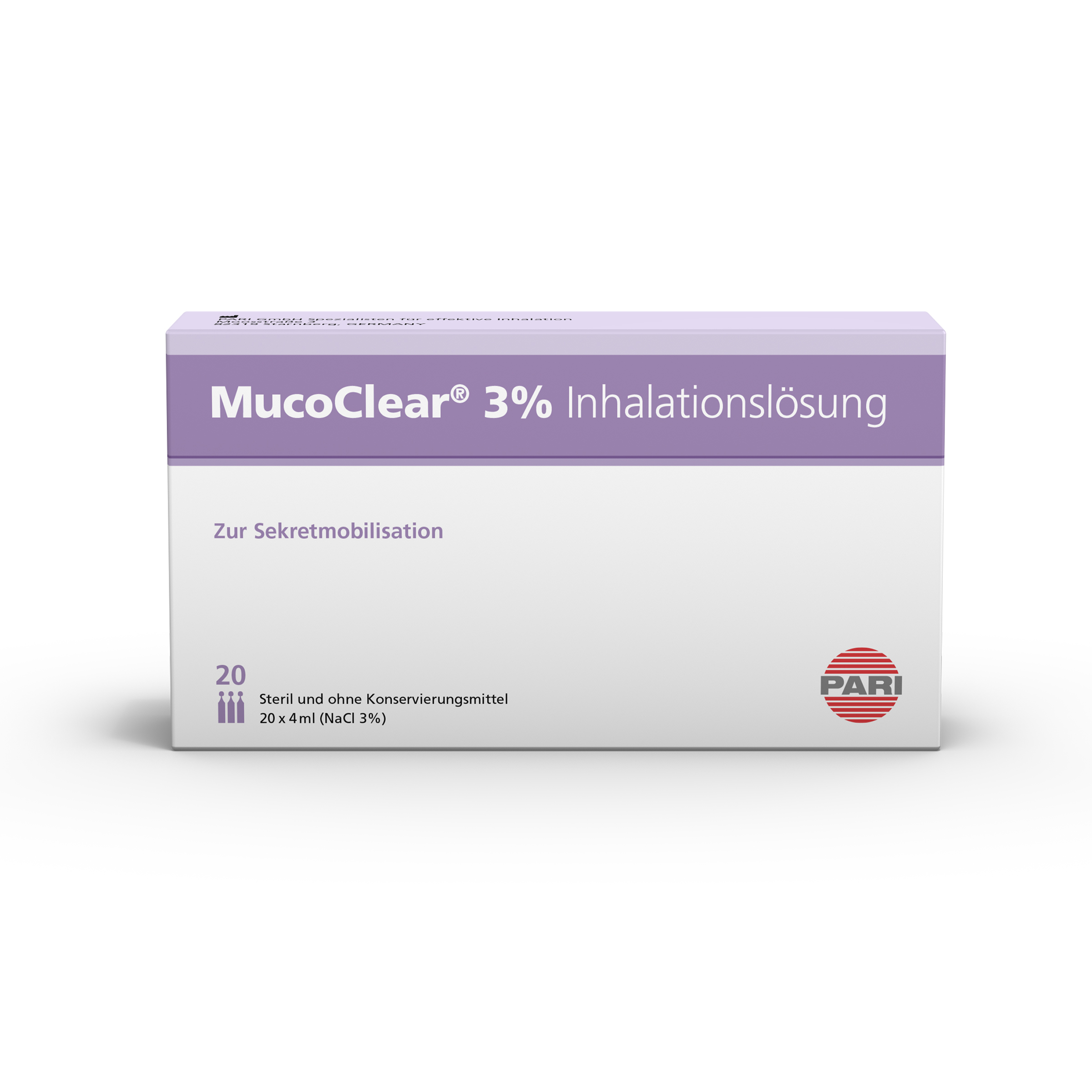 Pari MucoClear NaCl Inhal Lös 3 % hyperton 20 Amp 4 ml