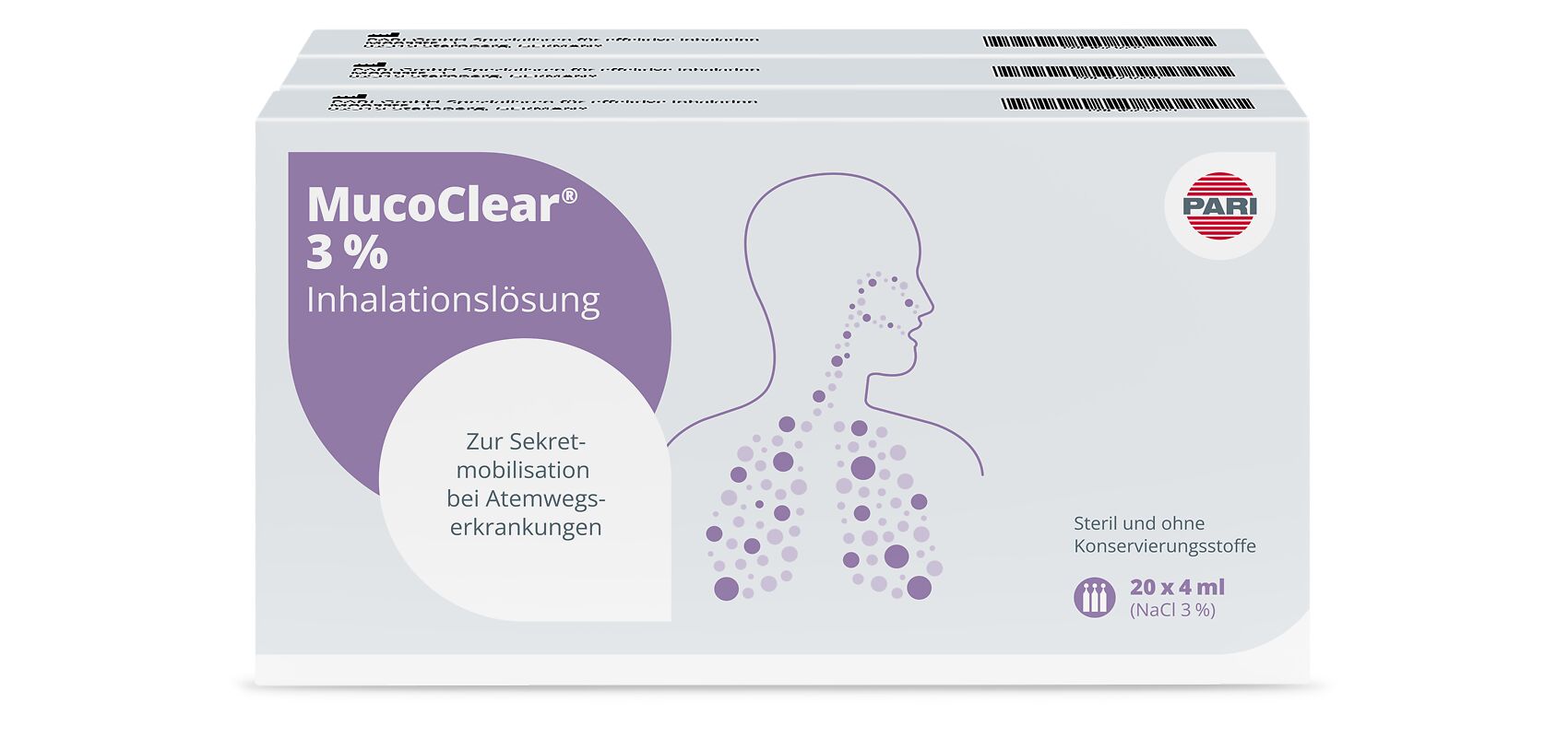 Pari MucoClear NaCl Inhal Lös 3 % hyperton 60 Amp 4 ml