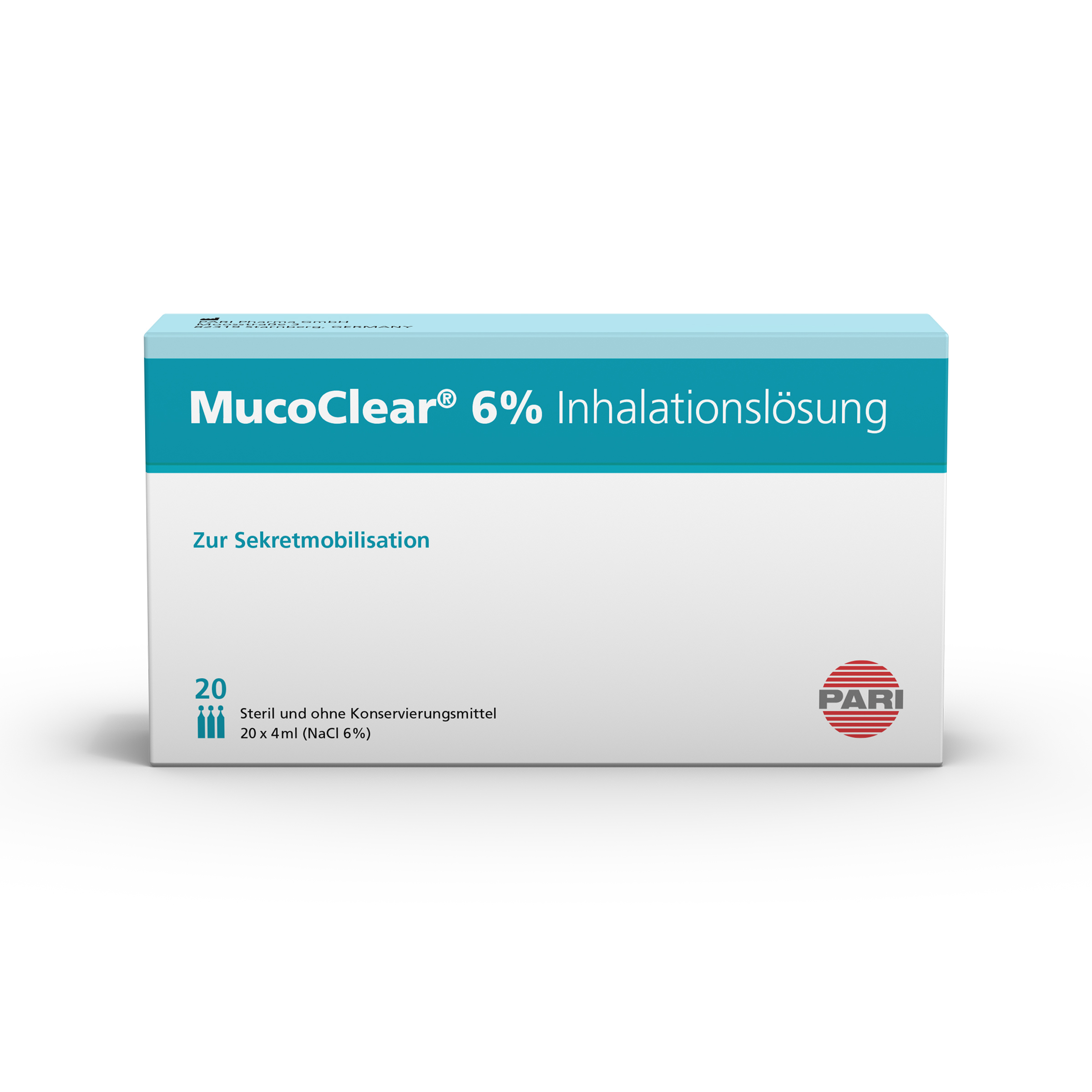 Pari MucoClear NaCl Inhal Lös 6 % hyperton 20 Amp 4 ml