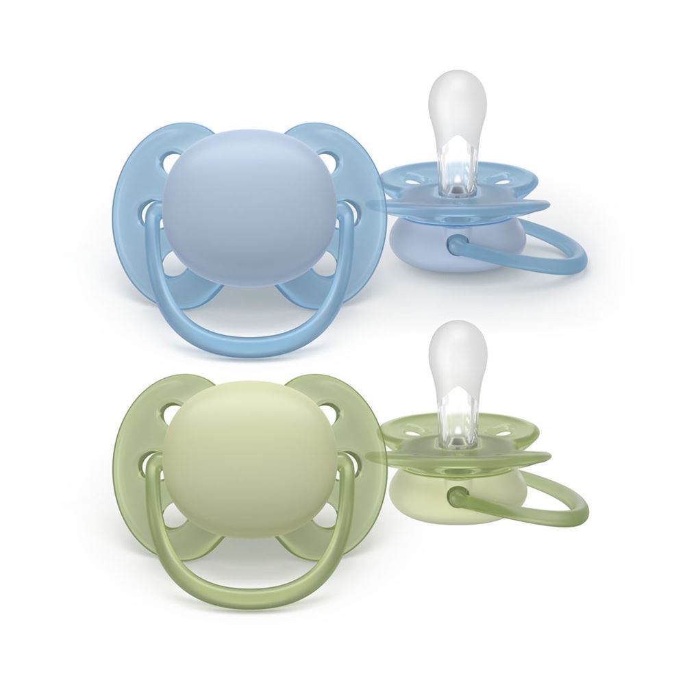 Philips Avent Schnuller Ultra Soft 0-6 Monate hellblau/grün 2 Stk
