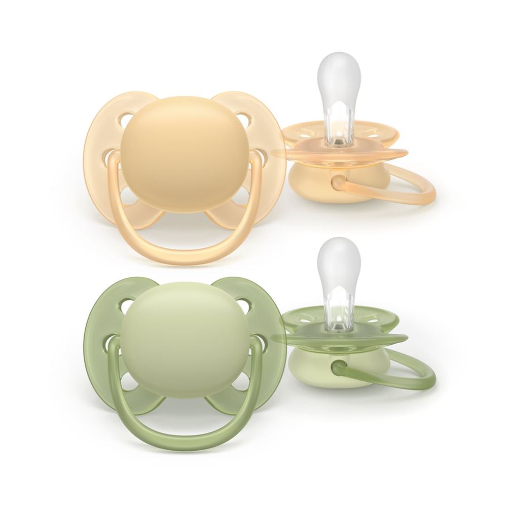 Philips Avent Schnuller Ultra Soft 6-18 Monate beige/grün 2 Stk