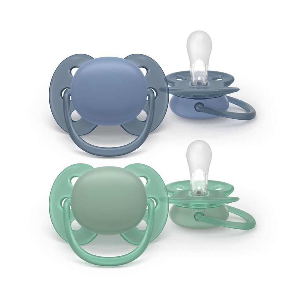 Philips Avent Schnuller Ultra Soft 6-18 Monate blau/grün 2 Stk