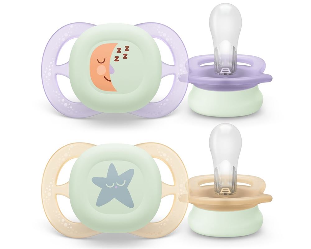 Philips Avent Schnuller Ultra Start Night 0-2 Monate Mond/Stern 2 Stk