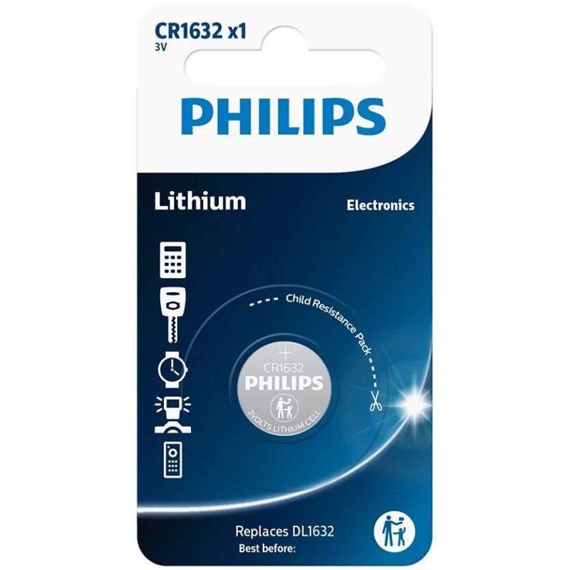 Philips Batterien Lithium Cr1632