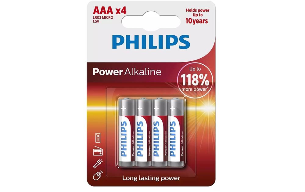 Philips Batterien Power Alkaline Aaa/Lr03 4 Stk
