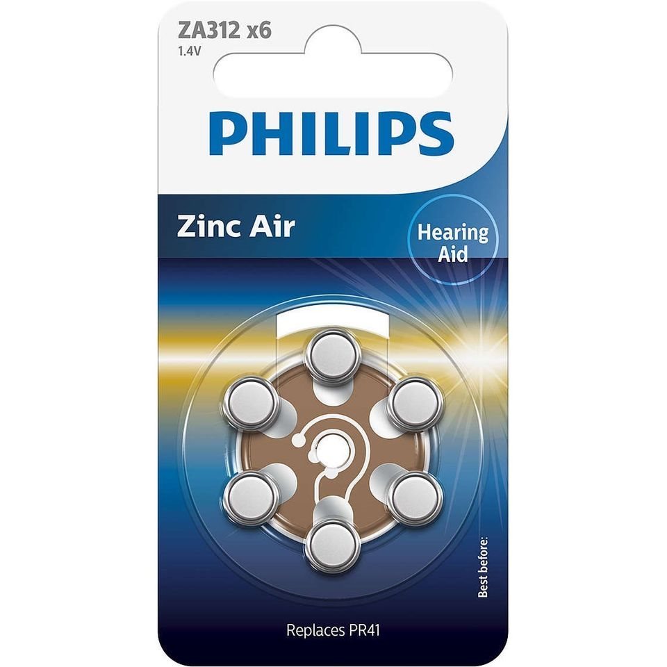 Philips Hörgerät Batterie 312 6 Stk