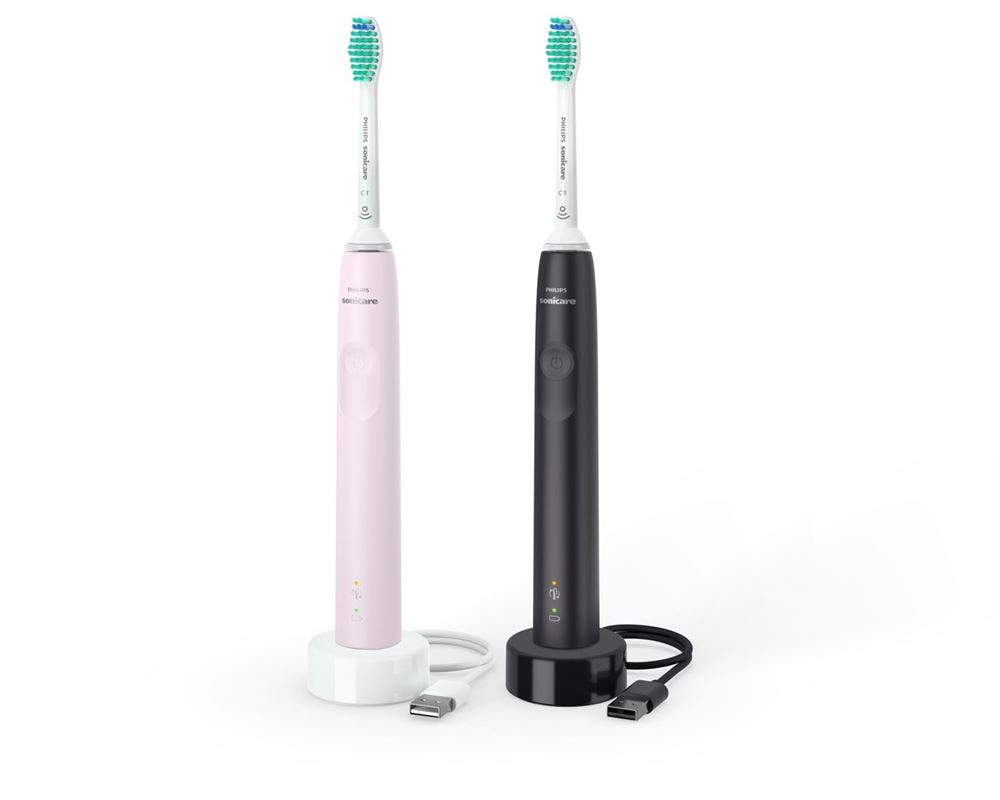 Philips Sonicare 3100 Doppelpack 2x Bürstenkopf ProResults Andruckkontrolle sugar rose-schwarz