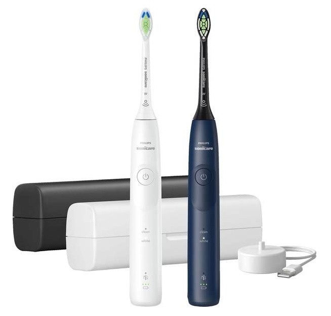 Philips Sonicare 5500 elektrische Schallzahnbürste Hx7119/01 Duopack weiss & mitternachtsblau 2 Stk