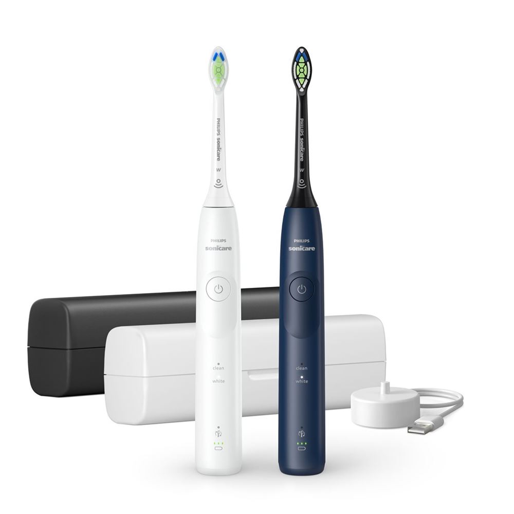 Philips Sonicare 5500 elektrische Schallzahnbürste Hx7119/01 Duopack weiss & mitternachtsblau 2 Stk