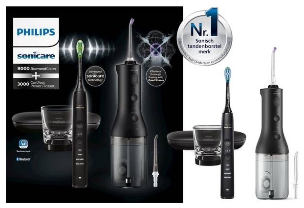 Philips Sonicare Combo Pack DC 9000 & Power Flosser 3000 schwarz/schwarz