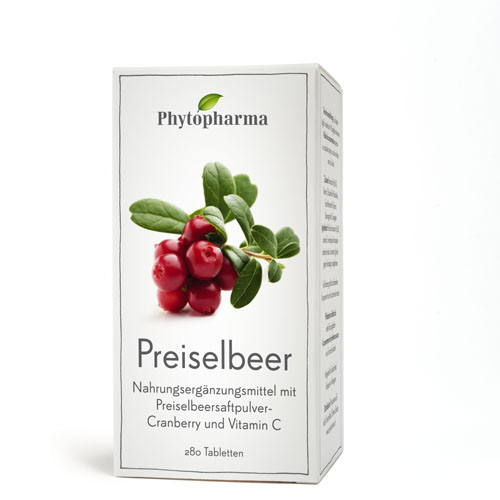 Phytopharma Preiselbeer Tabletten 280 Stück