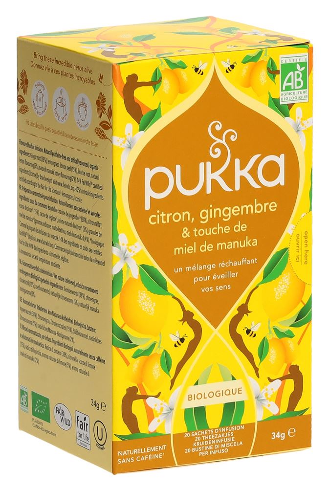Pukka Citron Gingembre & touch Miel de Manuka Bio Btl 20 Stk
